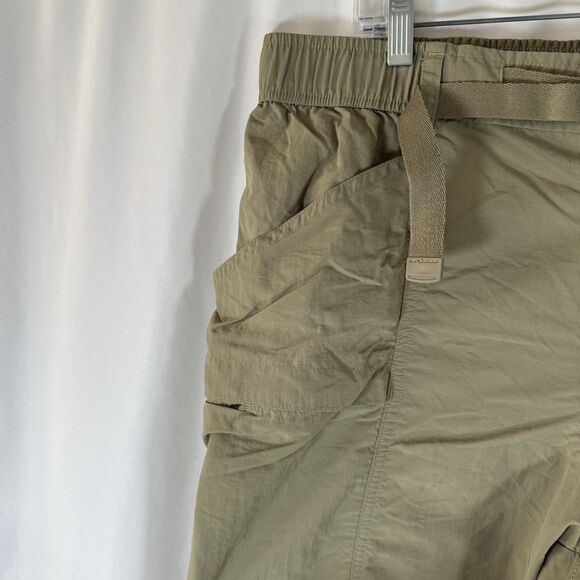 Eddie Bauer Cargo Shorts Men's Large Brown Cargo Belted Snap Zip 8" Inseam - Picture 3 of 9